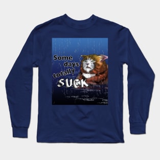 sad wet cat Long Sleeve T-Shirt